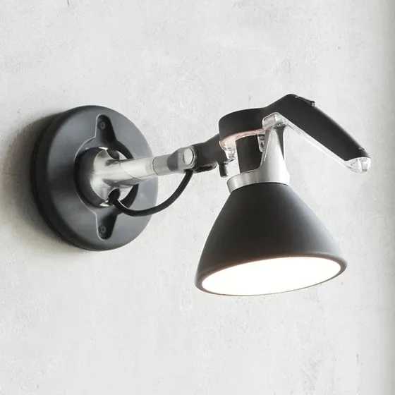 Luceplan Fortebraccio Spot Mural Noir Ø 11 cm