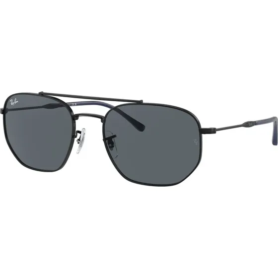 Ray-Ban RB3707 Lunettes de Soleil Géométriques Métal Noir et Bleu
