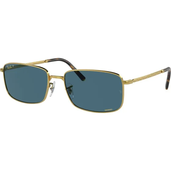 Ray-Ban RB3717 Lunettes de Soleil Polarisées Or et Bleu