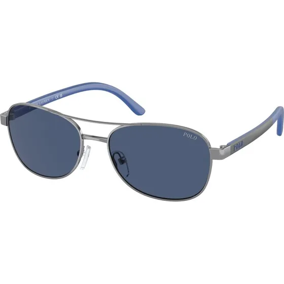 Polo Ralph Lauren Enfant Lunettes de Soleil Pilote Métal Gris Bleu