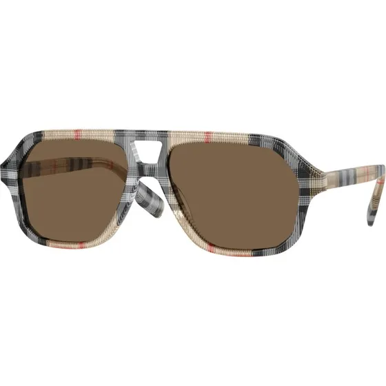 Burberry Enfant Lunettes de Soleil Géométriques en Acétate Marron