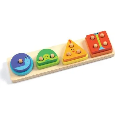 Djeco 1234 Basic - Jeu d'encastrement en bois