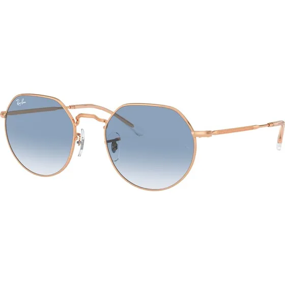 Ray-Ban RB3565 Jack Lunettes de Soleil Géométriques Or et Bleu