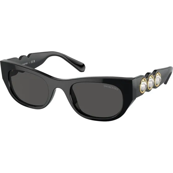 Swarovski SK6022 Lunettes de Soleil Acétate Noir et Gris pour Femme