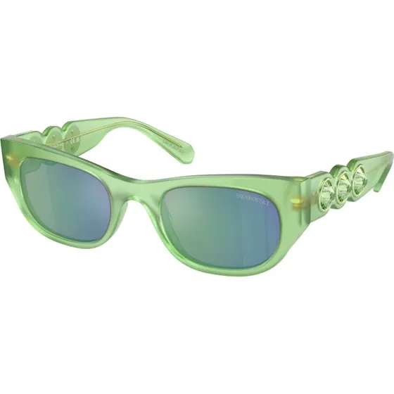 Swarovski SK6022 Lunettes de soleil Acétate Vert et Bleu Miroir