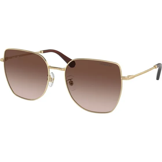 Swarovski SK7021D Lunettes de soleil Géométriques Or et Marron