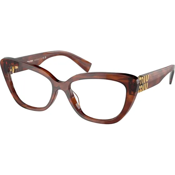 Miu Miu MU 05VV 11Q1O1 Lunettes Optiques Cat Eye Marron Transparent