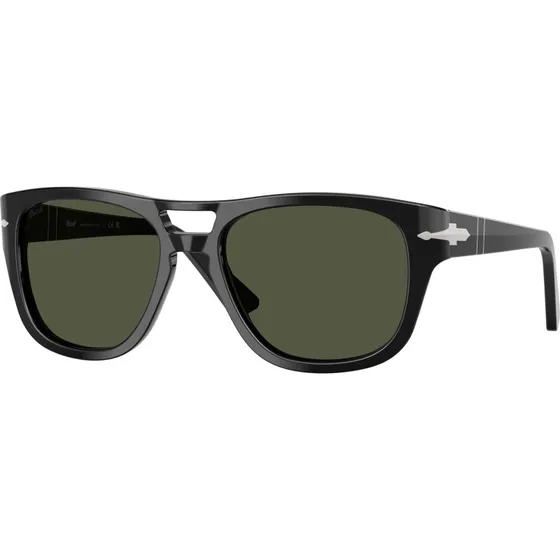 Persol PO3366S 95/31 Lunettes de Soleil Carrées en Acétate Noir et Vert