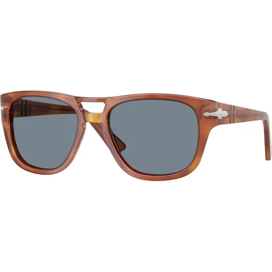 Persol PO3366S Lunettes de Soleil Carrées Acétate Marron et Bleu
