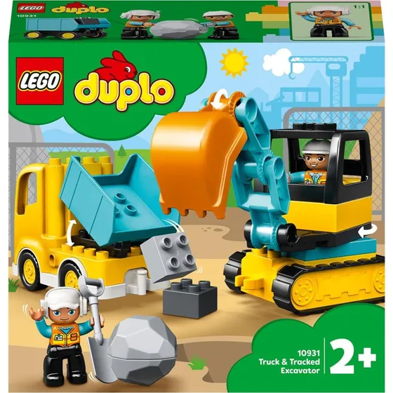 LEGO DUPLO 10931 Camion et Pelleteuse - Jouet Chantier 2 ans+