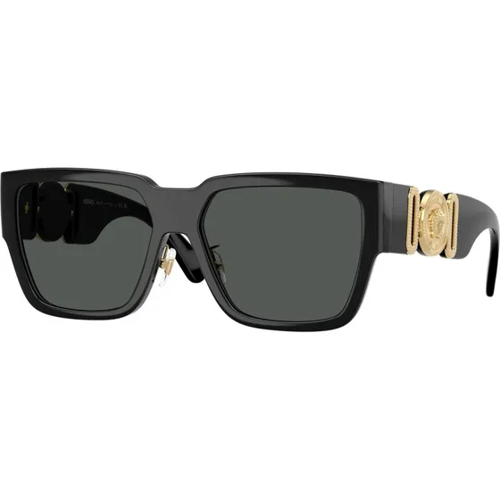 Versace Homme VE4483D Lunettes de Soleil Carrées Noires et Grises