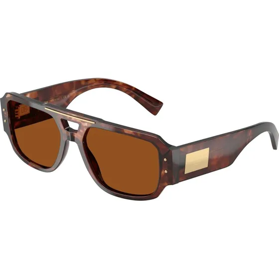 Dolce & Gabbana DG4482 Lunettes de Soleil Pilote Acétate Rouge et Marron