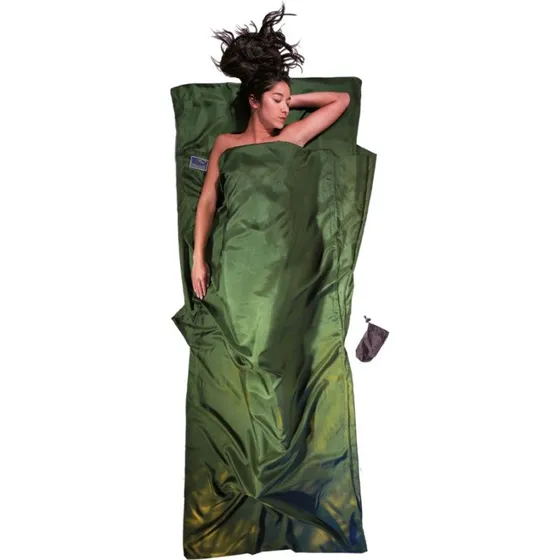 Cocoon TravelSheet Sac de Couchage en Soie 100% - Vert Olive Foncé
