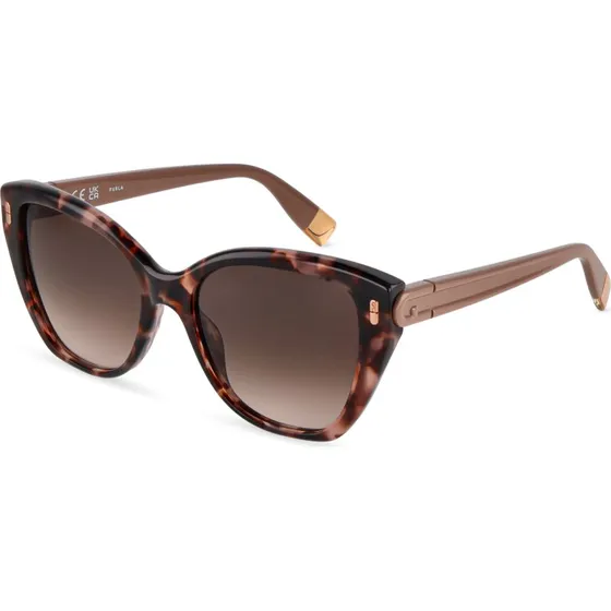 Furla SFUB11 Lunettes de soleil carrées en acétate marron
