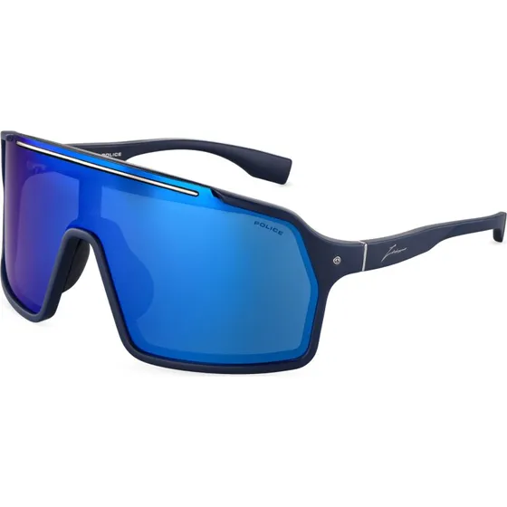 Police SPLU84 ZAC 1 R22B - Lunettes de soleil masque bleu fumé