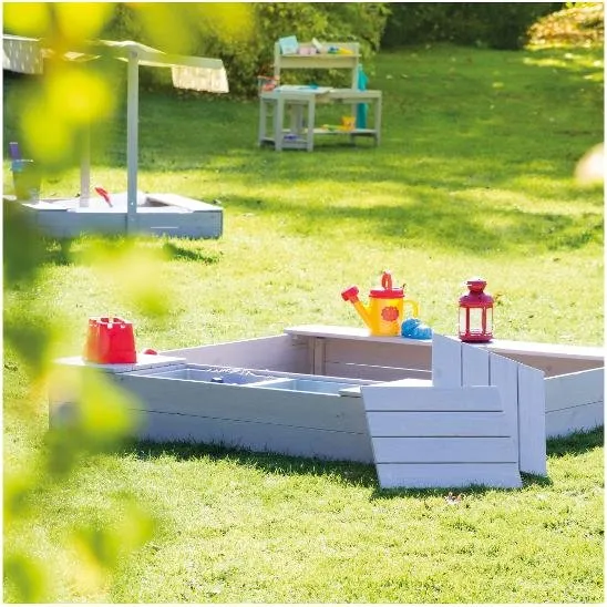 roba Sandkasten 'Outdoor +' avec 2 Wannen, grau lasiert