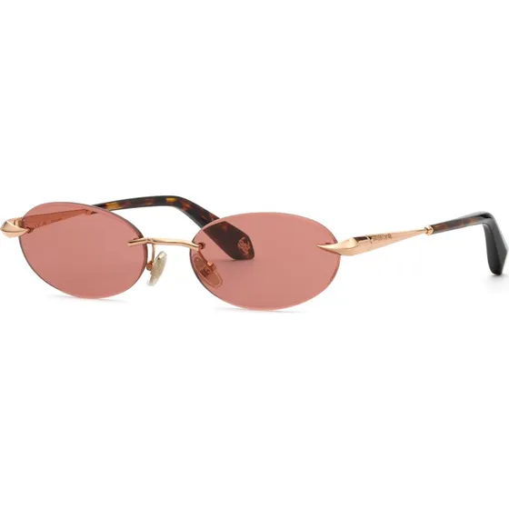 Roberto Cavalli SRC152M 8FCR Lunettes de Soleil Géométriques Or Rouge