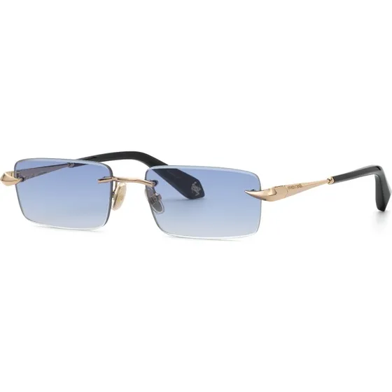 Roberto Cavalli SRC206M 300B Lunettes de Soleil Carrées Or et Bleu