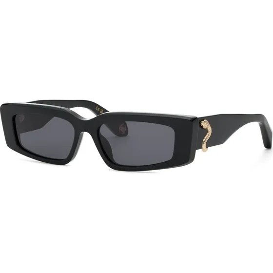 Roberto Cavalli SRC185 Lunettes de Soleil Carrées en Acétate Noir