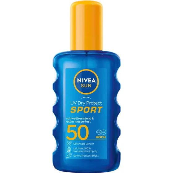 NIVEA SUN Spray Solaire UV Dry Protect Sport SPF 50, 200 ml