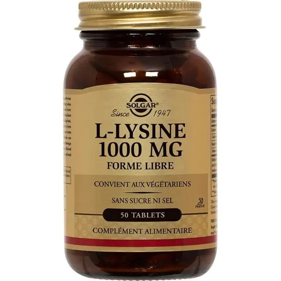 Solgar L-Lysine Défenses Immunitaires 1000 mg - 50 Comprimés