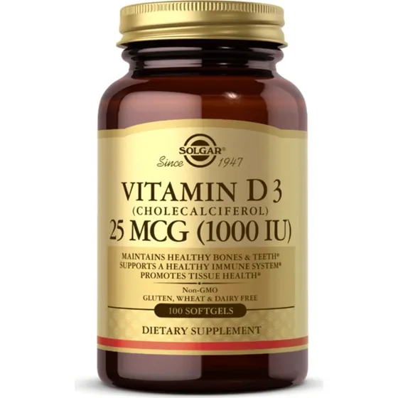 Solgar Vitamine D3 1000 UI - 100 Gélules