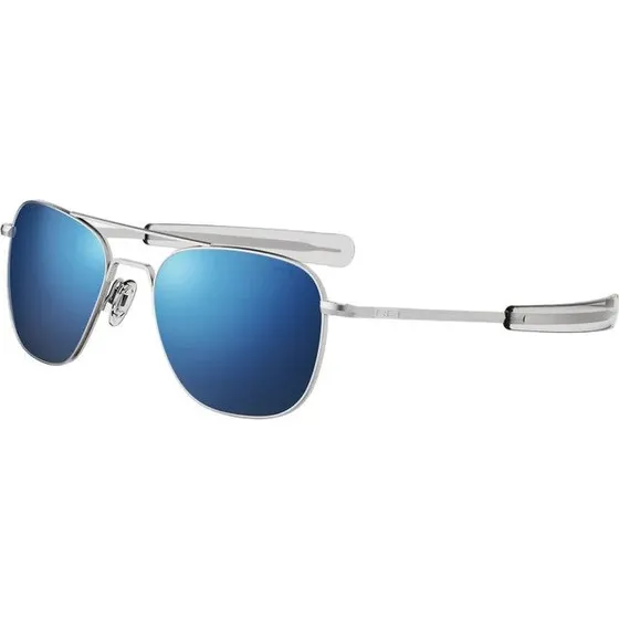 Randolph Engineering AF171 Lunettes de Soleil Carrées Argent et Bleu