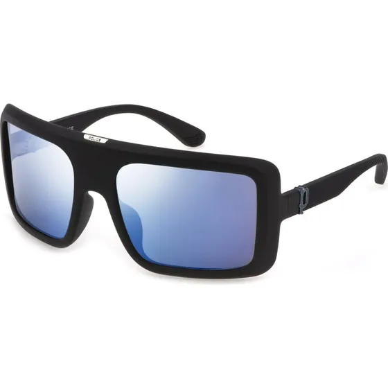 Police SPLF62 BEYOND 1 U28B Lunettes de Soleil Carrées Miroir Noir/Bleu