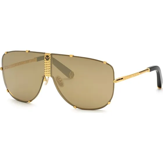 Philipp Plein SPP075M Plein Stud - Lunettes de Soleil Aviateur Or et Marron