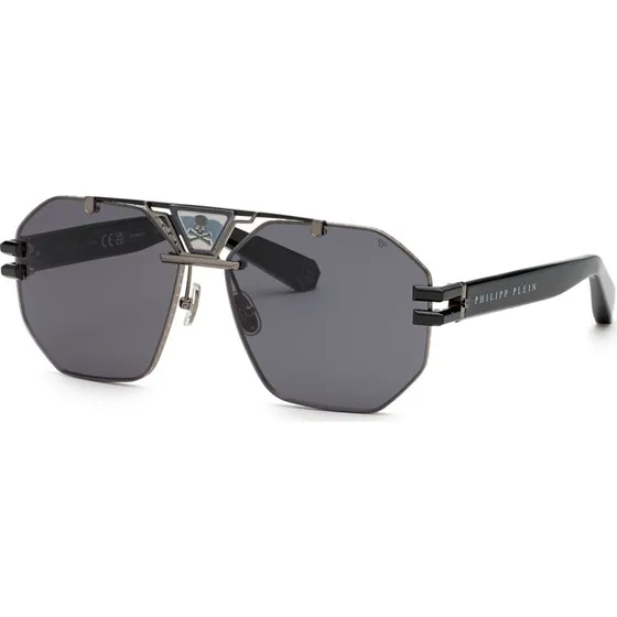 Philipp Plein Lunettes de Soleil Homme SPP077V Plein Icon Gris
