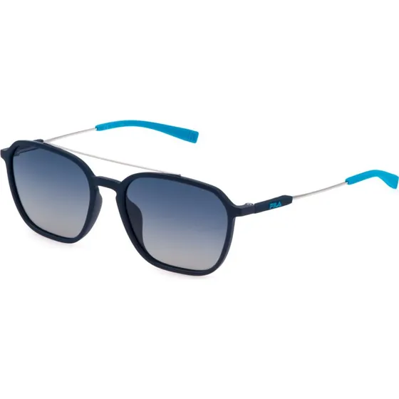 Fila Homme Lunettes de Soleil SFI524 R22P Bleu Géométrique