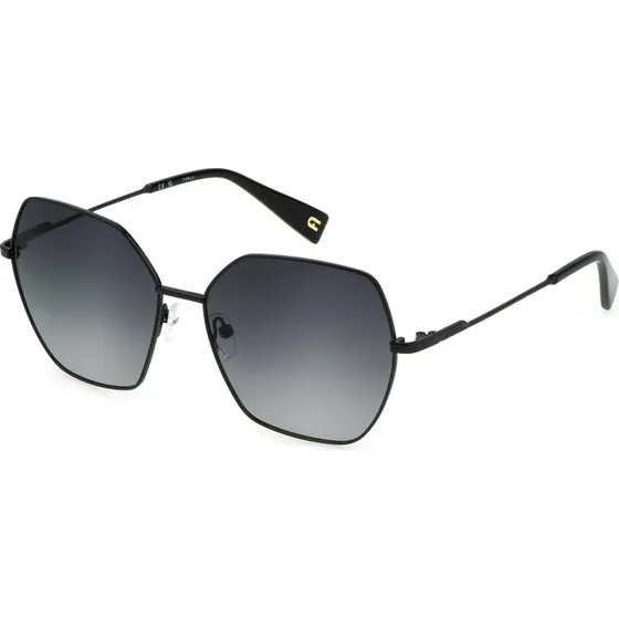 Furla Lunettes de soleil SFU739 Métal Noir Géométrique pour Femme