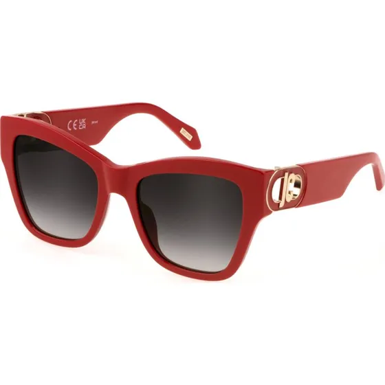 Just Cavalli SJC037 Lunettes de Soleil Papillon Rouge et Gris