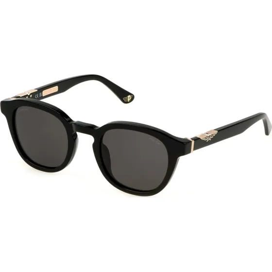 Police SPLL82 Origins 60 Lunettes de Soleil Polarisées Rondes Noires