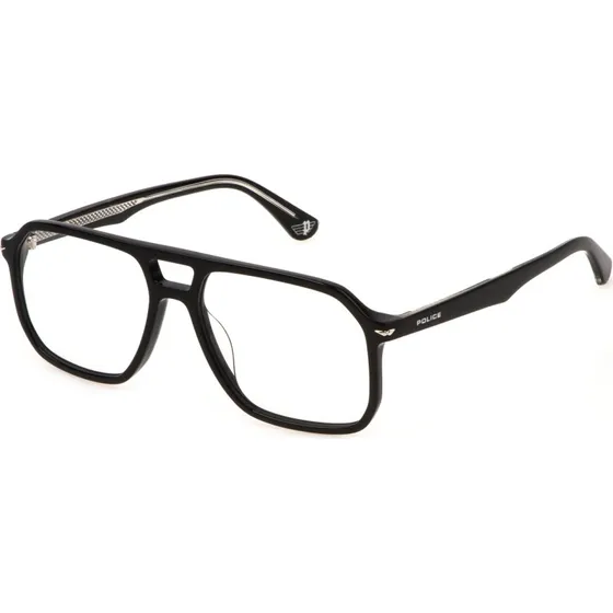 Police Champion VPLN21 8 - Lunettes Optiques Carrées en Acétate Noir