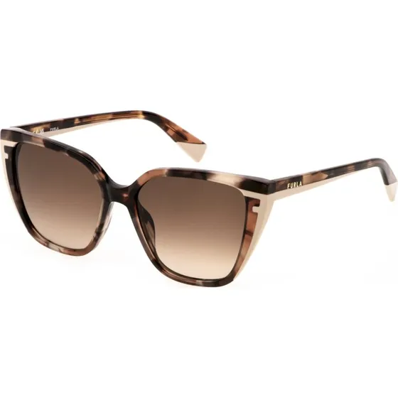 Furla SFU782 Lunettes de soleil Carrées Acétate Havana