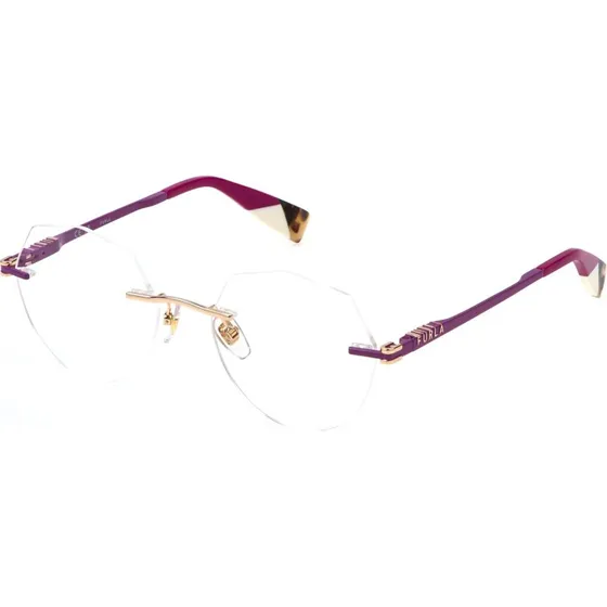Furla VFU774 : Lunettes optiques géométriques en métal or pour femme
