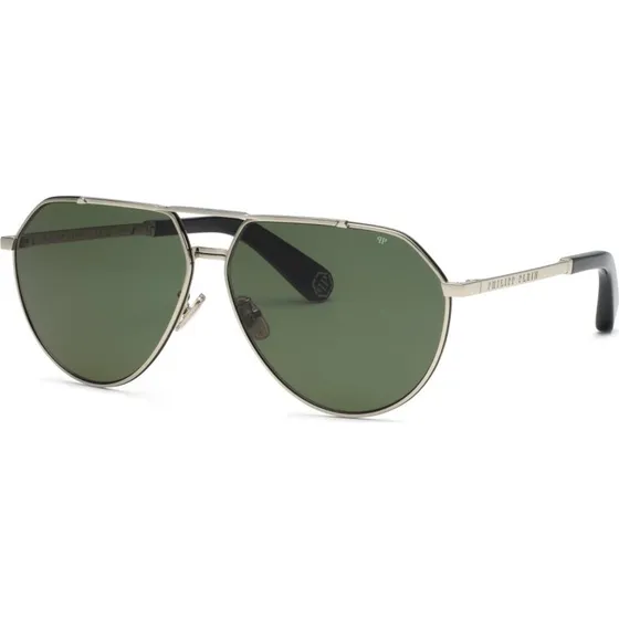 Philipp Plein Lunettes de Soleil SPP007V PLEIN SIGNATURE Palladium Vert