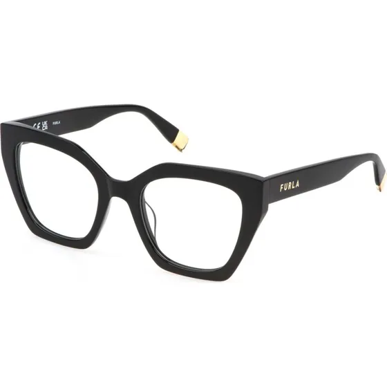 Furla VFU824 700 Montures Optiques Carrées en Acétate Noir