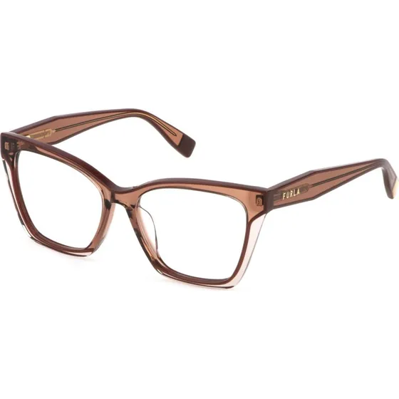 Furla VFU828V 0805 Montures Optiques Carrées en Acétate Marron