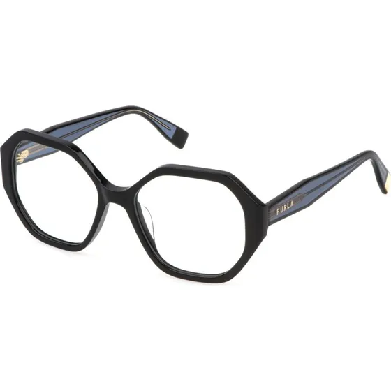 Furla VFU829 700 Lunettes Optiques Géométriques en Acétate Noir