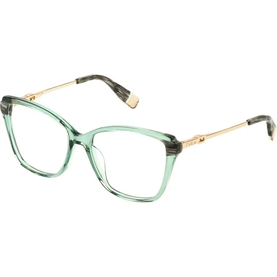 Furla VFU830 03GE Lunettes de vue carrées en acétate vert pour Femme