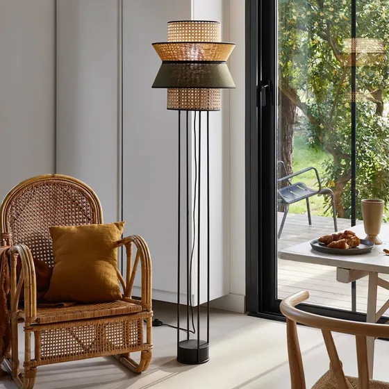 MARKET SET Lampe sur pied Singapour DBL, Kaki/Curry