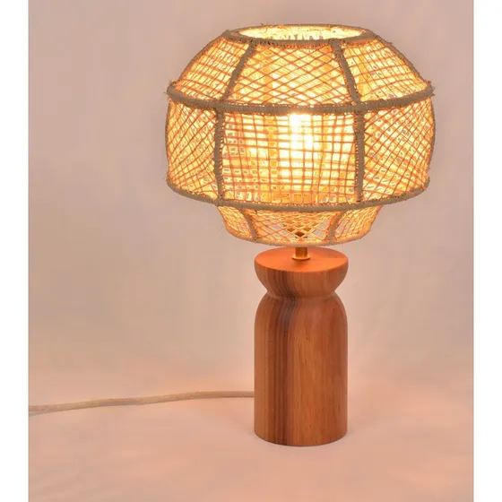 MARKET SET Lampe à poser Odyssée en bois et raphia - 43 cm
