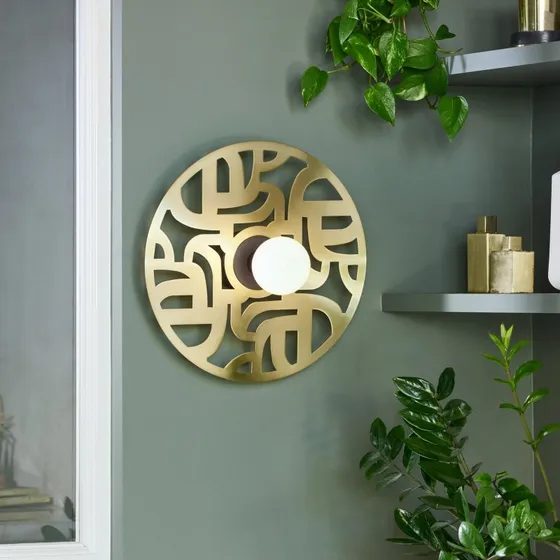 MARKET SET Applique murale Labyrinthe, Ø 40 cm, Laiton