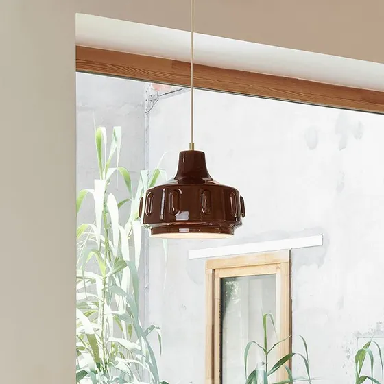 MARKET SET Suspension Jimmy Ø 25 cm - Céramique Marron et Laiton