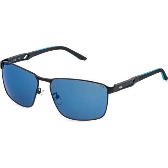 Fila Homme SFIA08 Lunettes de Soleil Carrées en Métal Noir