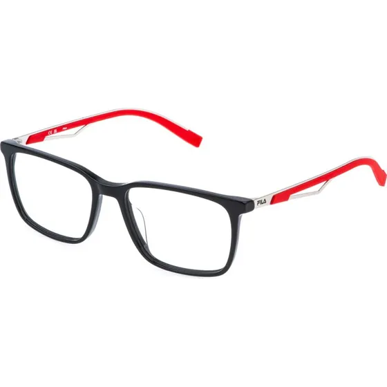 Fila Homme VFI995 - Montures Optiques Carrées en Acétate Noir