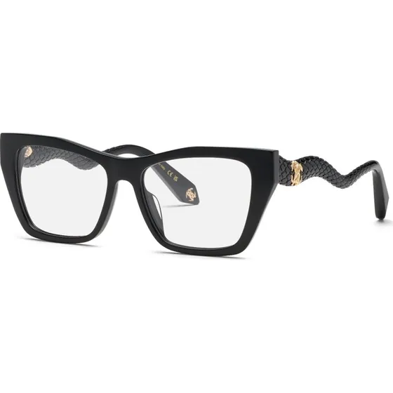 Roberto Cavalli VRC117M Montures Optiques Carrées en Acétate Noir