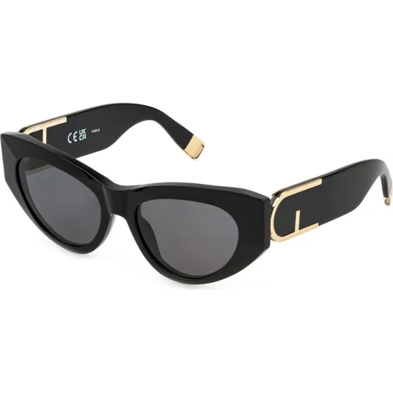 Furla SFU881 700 Lunettes de Soleil Cat Eye Noir Fumée
